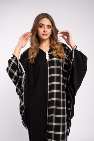 عباية اسود خروج مع طباعة
